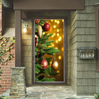 Christmas Door Decoration | Fabric Door Cover | Washable & Reusable