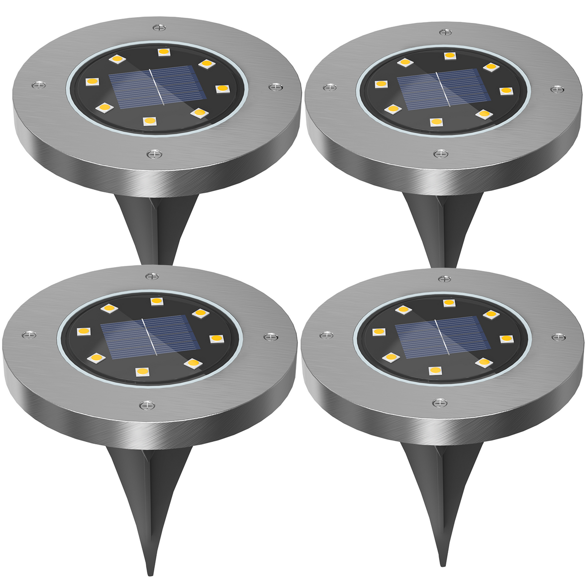 Weatherproof rechargeable solar lamps for outdoor use