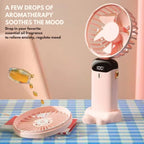 Rechargeable Handheld Mini Fan | 5-Speed, 90-Degree Adjustable & Quiet for Office, Home & Outdoor Use