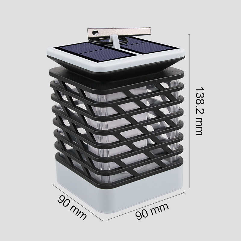 Solar LED garden lantern with ribbed design – Decorative outdoor lighting for garden