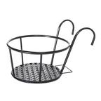 Hanging Plant Basket made of Metal – Balcony Planter Pot with Hook for Garden and Terrace