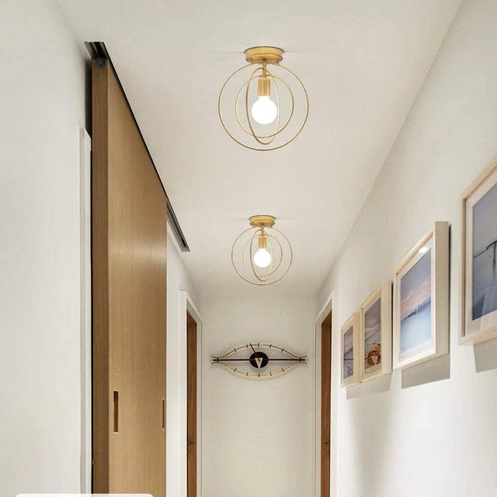 Modern Ring-shaped Ceiling Lamp Gold