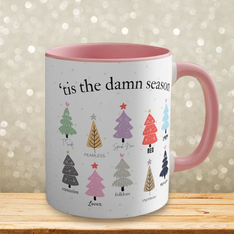 Tis The Damn Season Christmas Mug - Music Albums as Christmas Trees