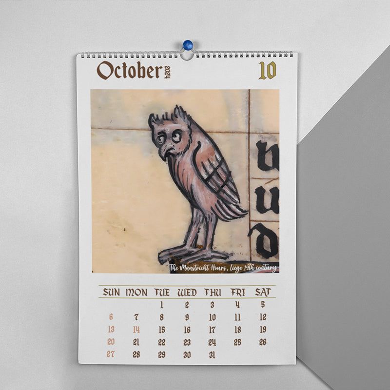 Strange medieval owl calendar 2024