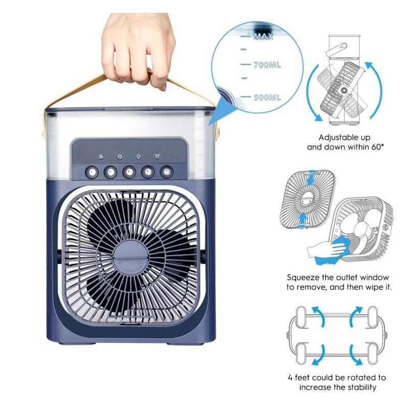 Spray cooling fan with watering can