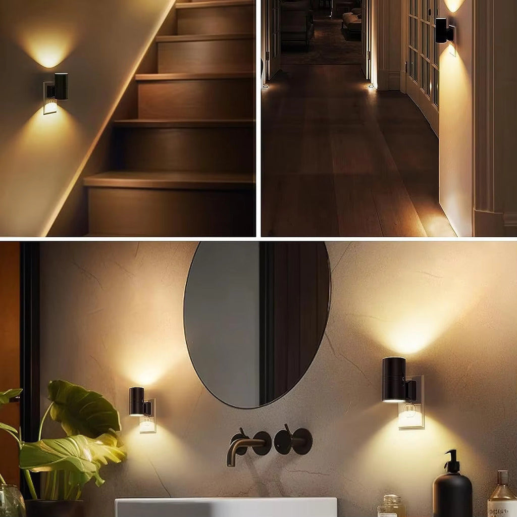 Luxury Plug-In Ambient Night Light – Dimmable LED Wall Light with Sensor (3000K Warm Glow)