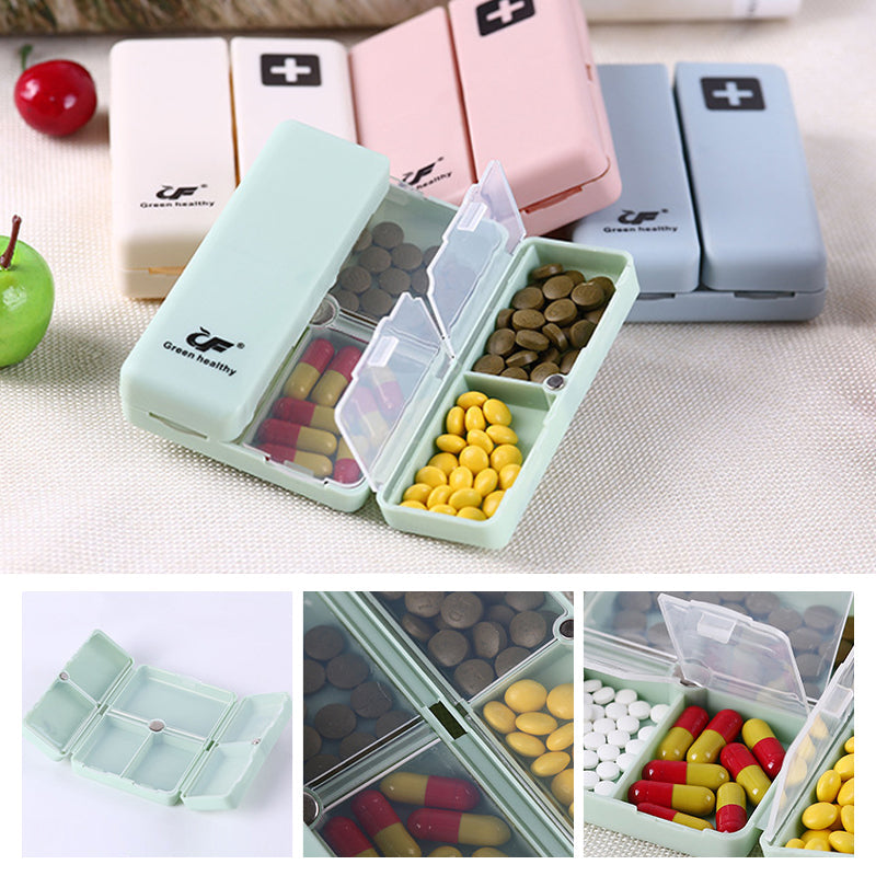 Portable Magnetic Pill Box with 7 Compartments
