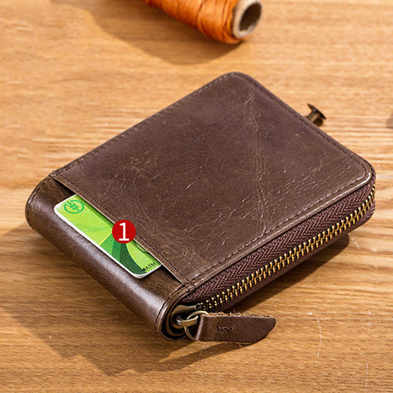 Multifunctional Anti-RFID Leather Wallet