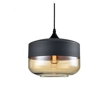 Hand-Blown Glass & Wood Pendant Light Adjustable