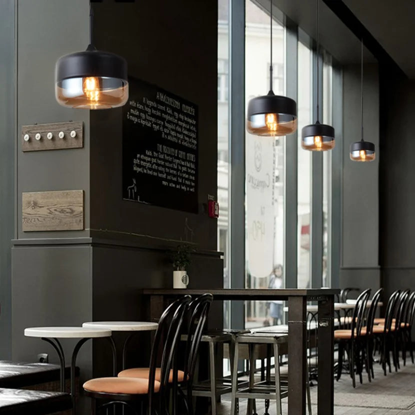 EternaGlow Pendant Light made of Glass and Wood | Elegant Design for Your Home