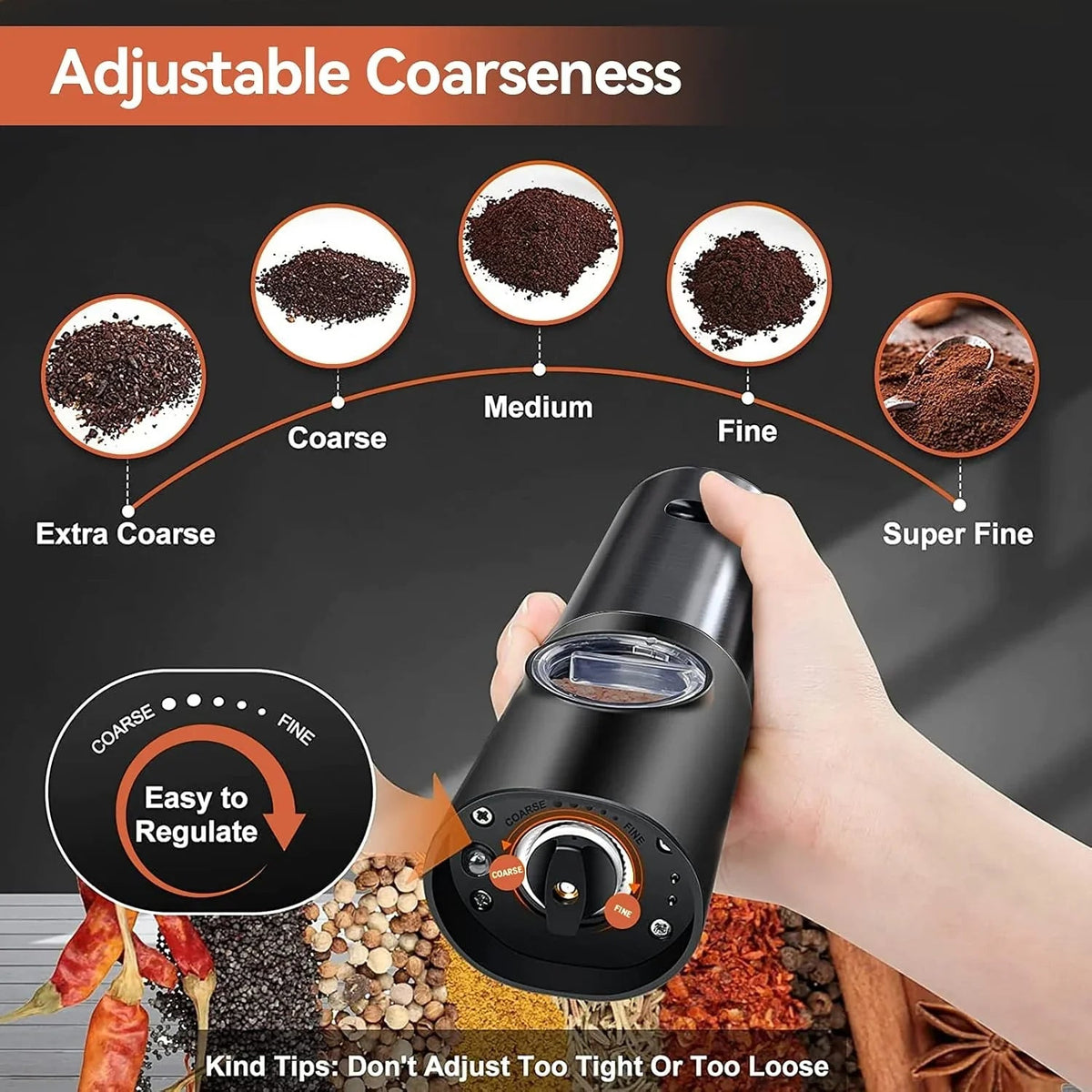 Noble Electric Salt and Pepper Mill with Battery
