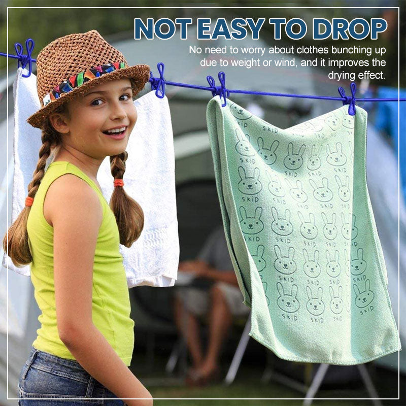 Portable elastic travel clothes rack