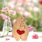 Decoration made of plush animals from hand-carved wood