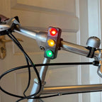 USB-rechargeable three-color bicycle light