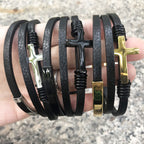Multi-layered cross bracelet