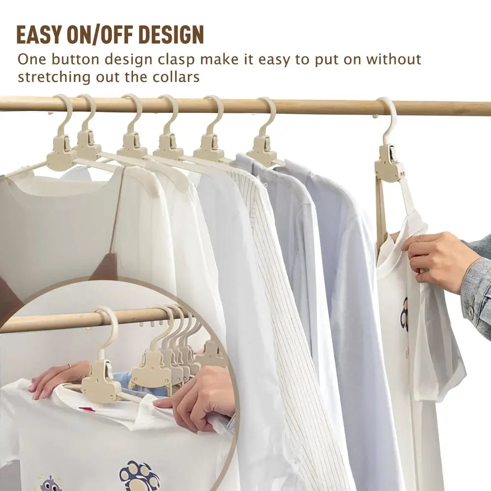 10-Pack Foldable Clothes Hangers with One-Button Design and 9 kg Capacity