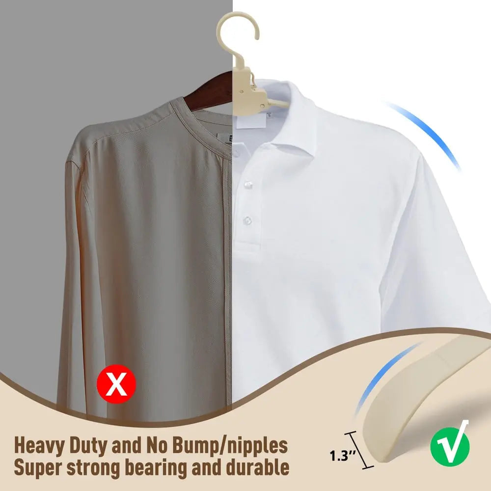 10-Pack Foldable Clothes Hangers with One-Button Design and 9 kg Capacity
