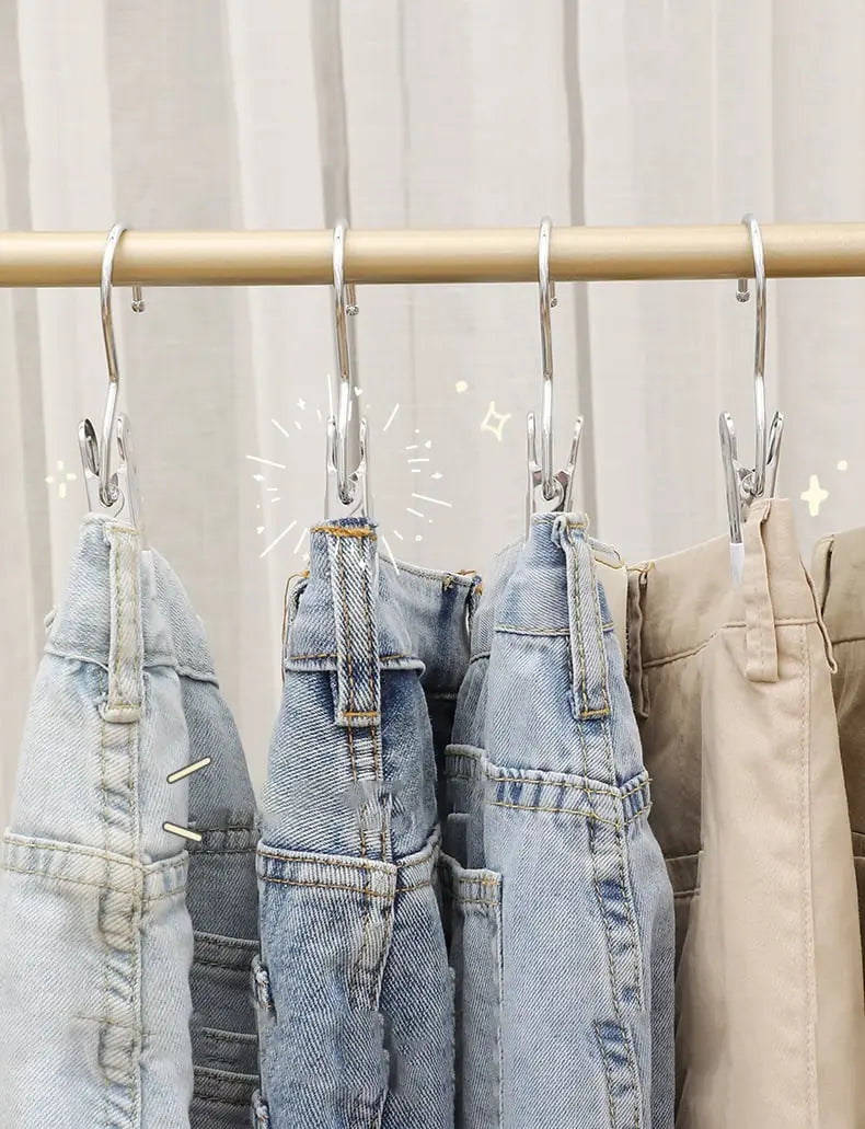 5+5 | Stainless Steel Space-Saving Clothespins with Swivel Hook