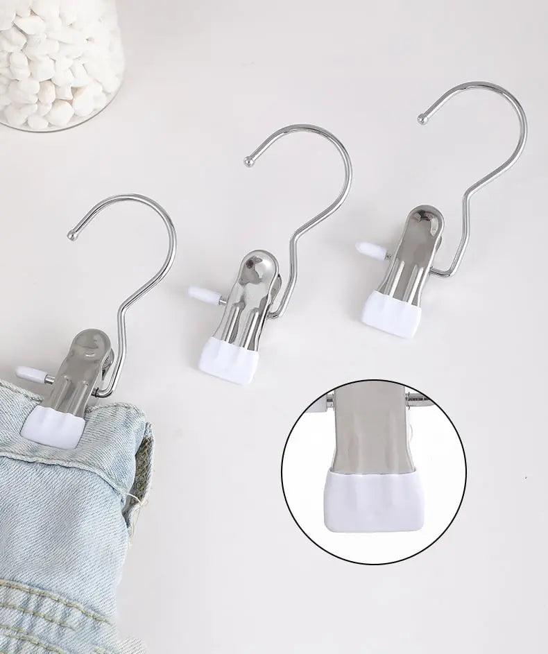 5+5 | Stainless Steel Space-Saving Clothespins with Swivel Hook