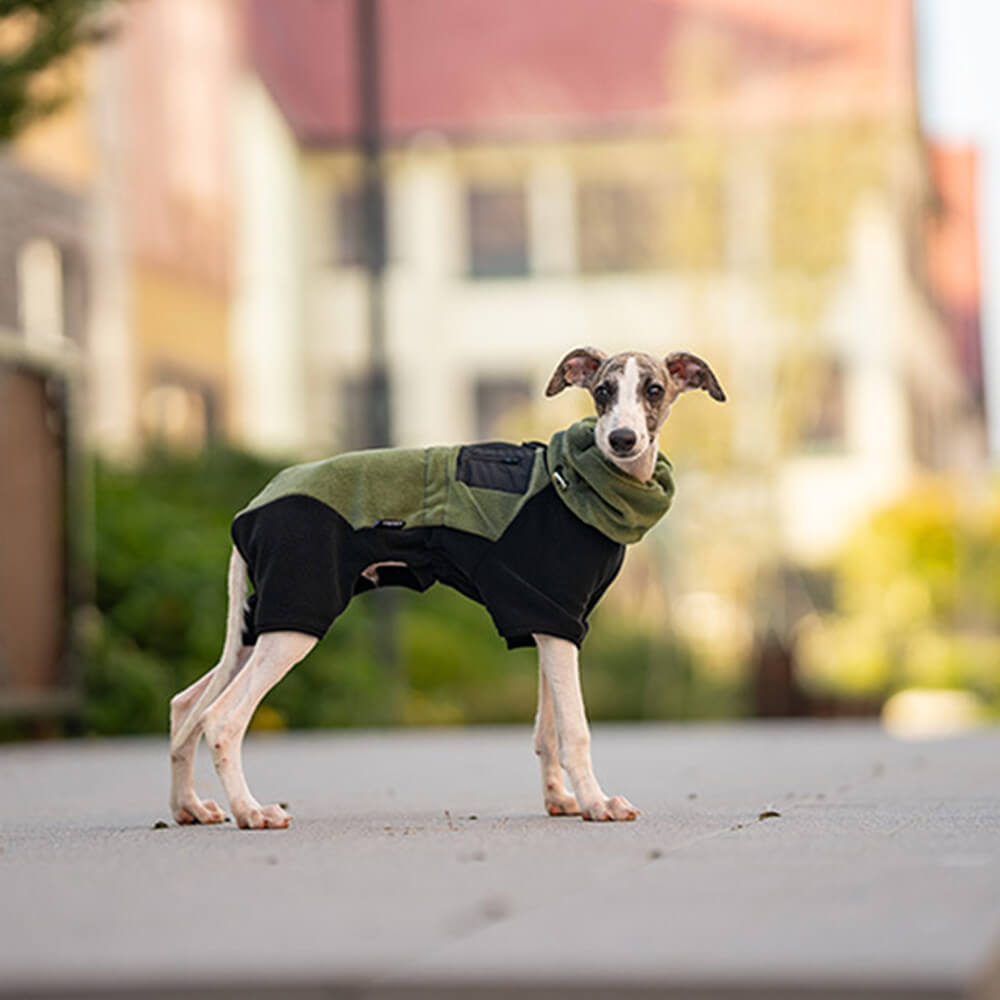 Full Protection Polar Fleece Dog Overall with Removable Collar