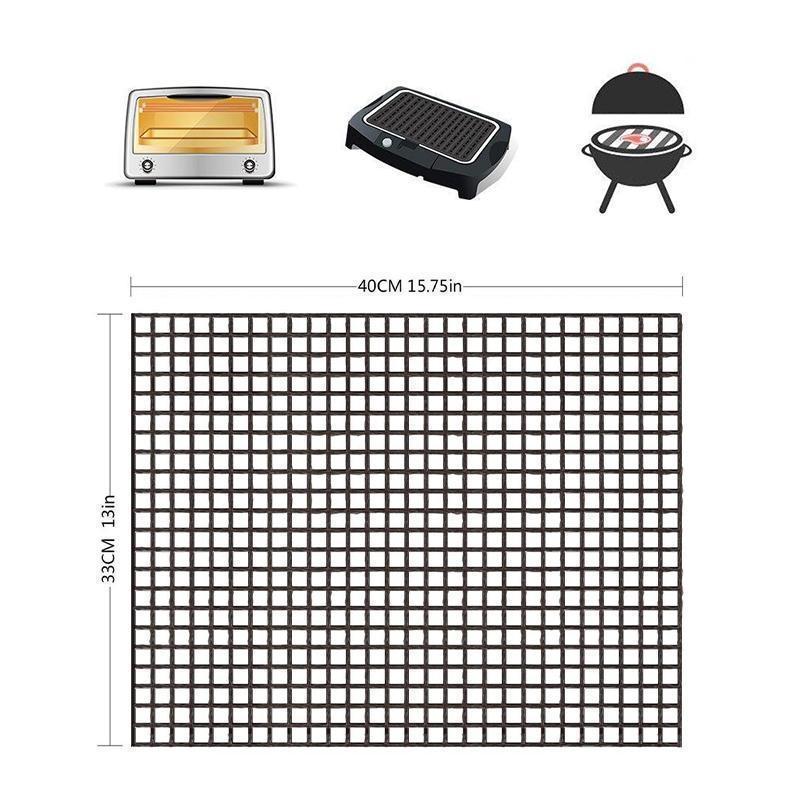 Reusable non-stick PTFE fiberglass grill mat