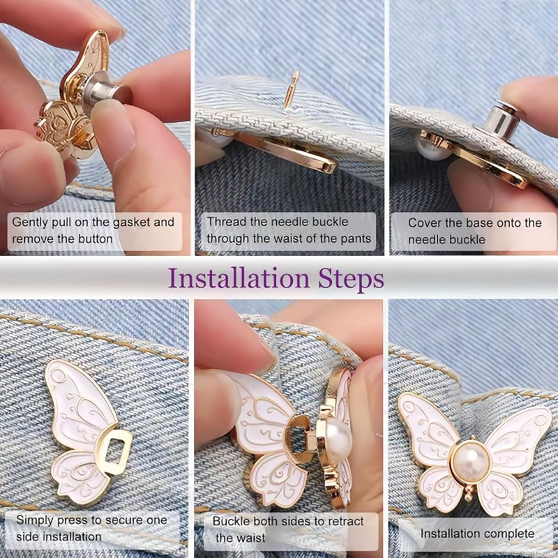 4-Pack Detachable Butterfly Buttons