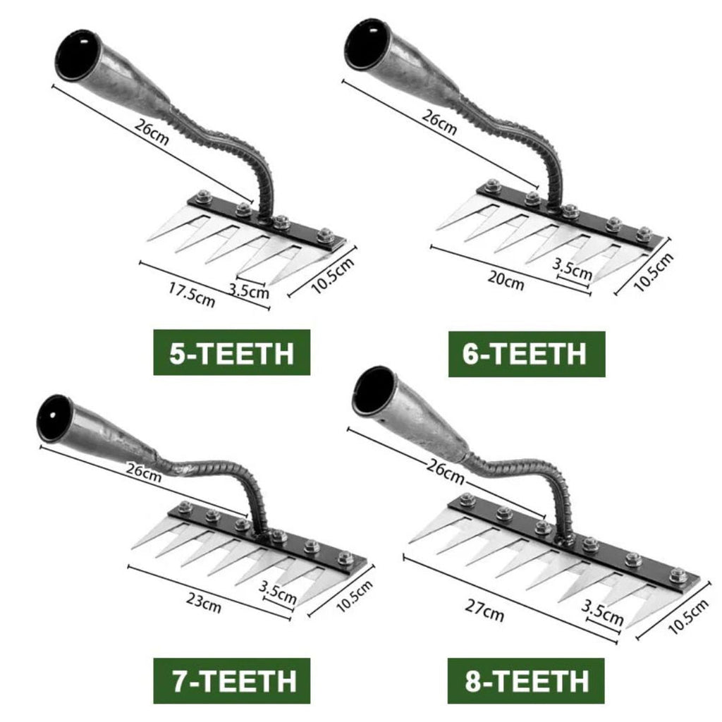 Weeding Rake | Ultra-Durable Steel Teeth & Ergonomic Handle for Effortless Garden Maintenance