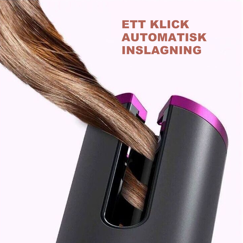 Cordless automatic rotating curling iron