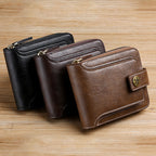 Men's New Short Fashion Multi-Cards Horizontal Zipper Wallet