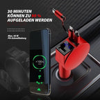 3-in-1 retractable quick charge car adapter