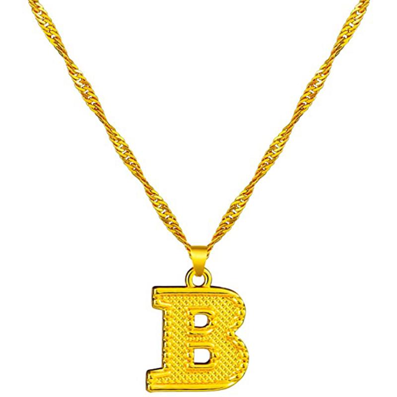 18K gold-plated initial letter necklace