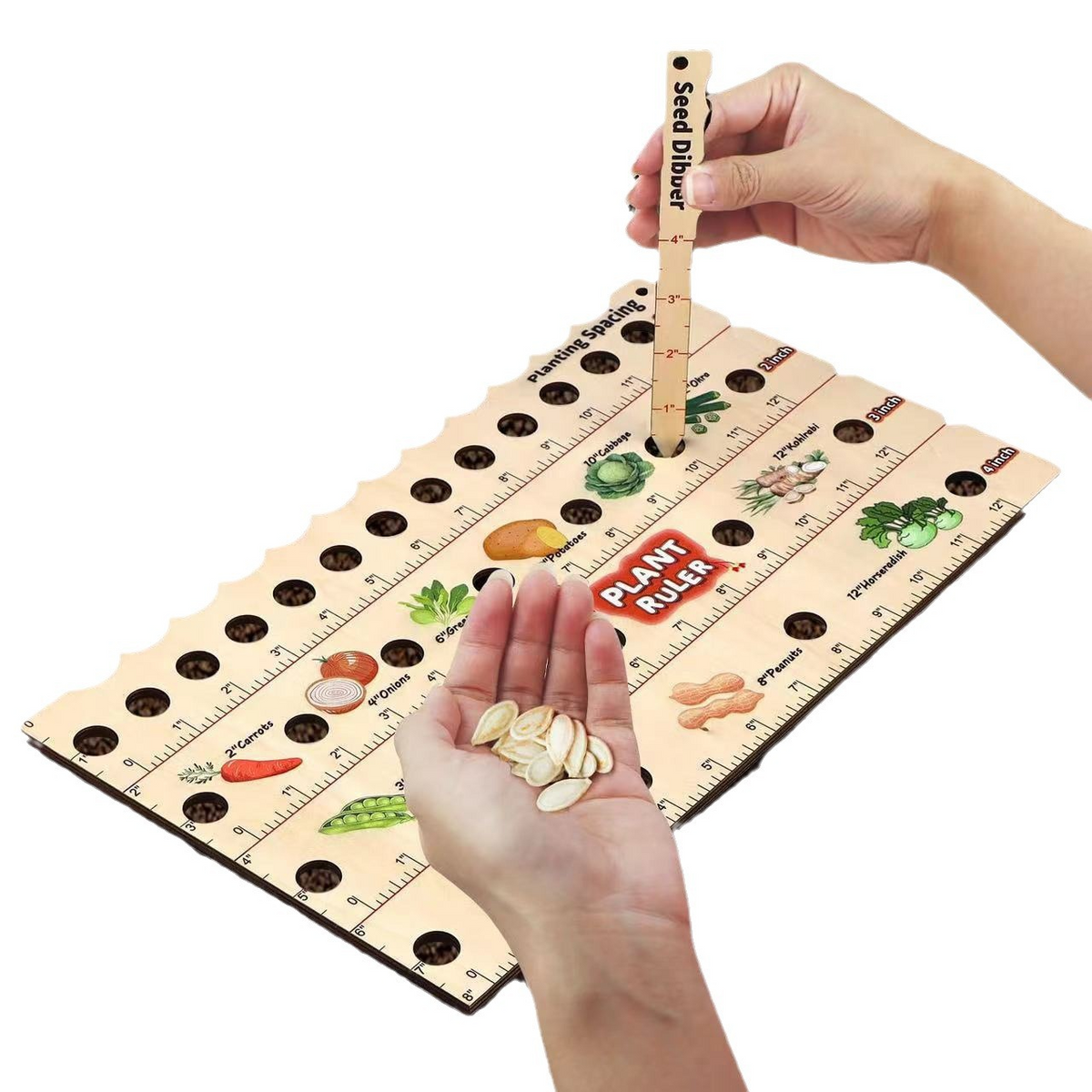 Wood Plant Ruler – Multifunctional Seed Measuring Tool for Garden
