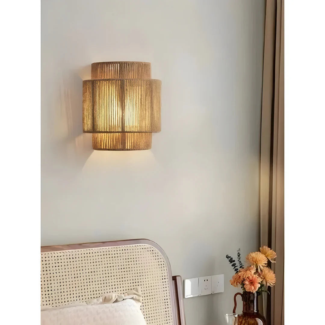 Modern Braided Rattan Wall Lamp