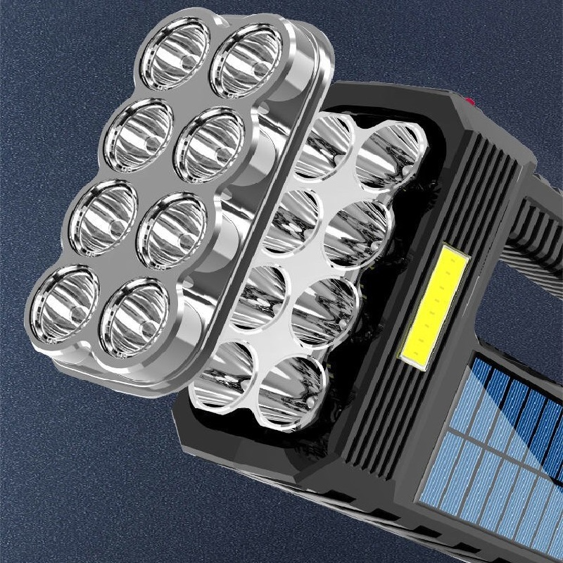 Solar LED Flashlight – Waterproof, powerful handheld spotlight with lithium battery