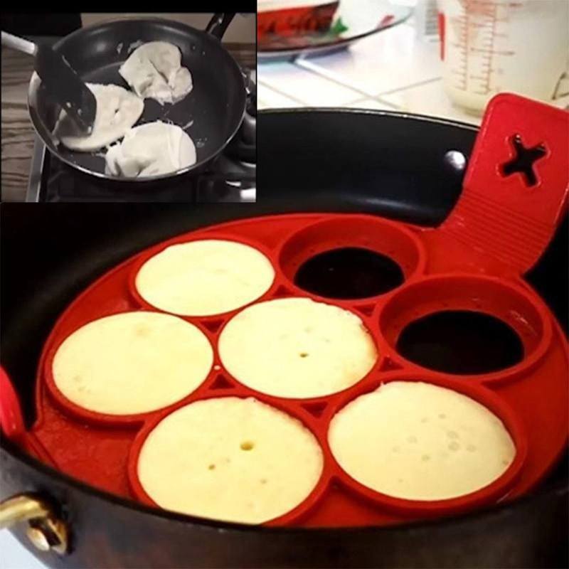 Non-stick silicone pancake mold ring