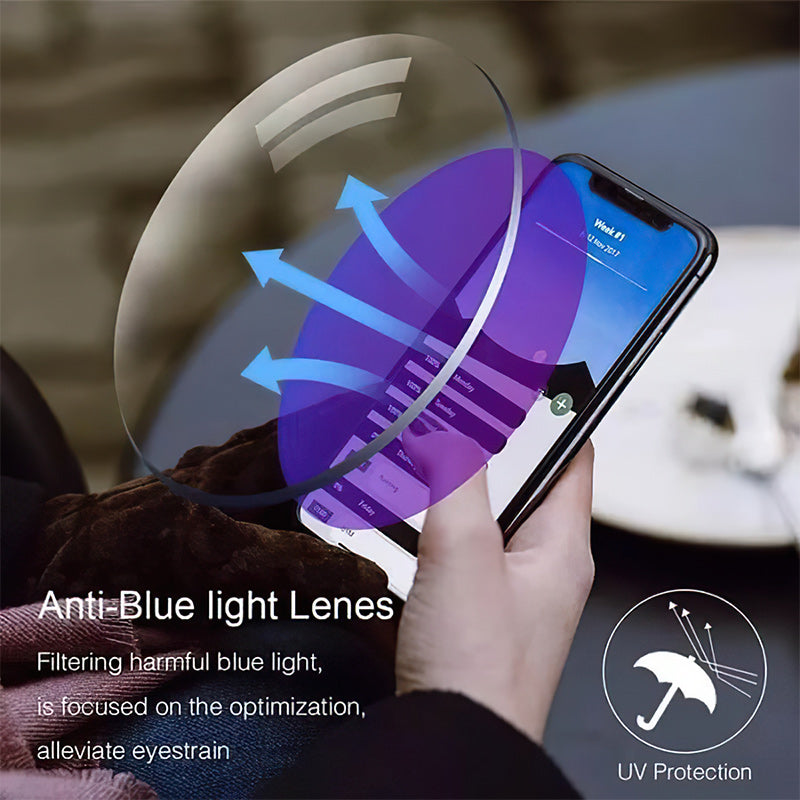 2024 new high hardness anti-blue light sapphire reading glasses dual focus intelligent reading glasses
