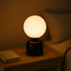 Marnor | Marble Table Lamp with Glass Shade – Scandinavian Minimalist Design