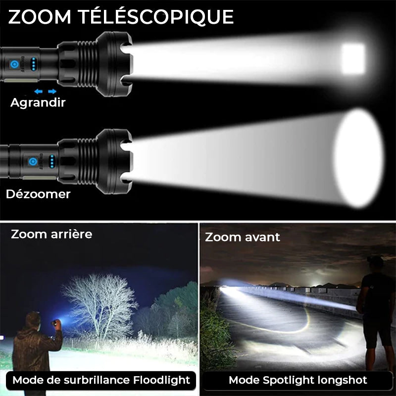 Tactical rechargeable laser LED flashlight