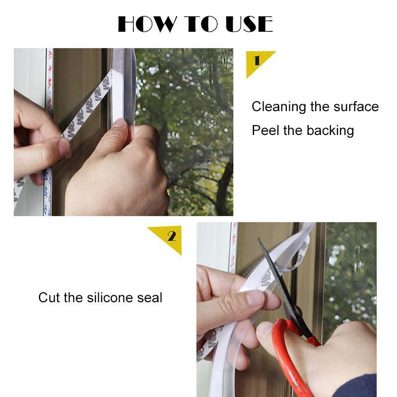 Silicone Weather Stripping Door Seal with Adhesive Backing