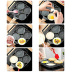 Four-hole egg pan, breakfast omelette household frying pan non-stick pan