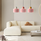 Glass light in subtle colors of the kitchen