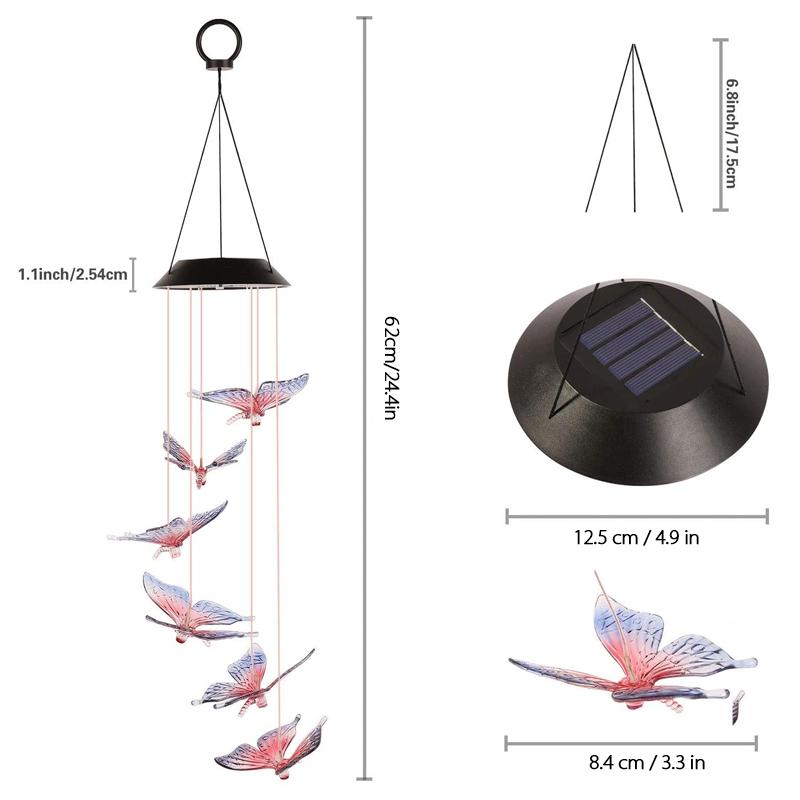 Solar-powered butterfly lights