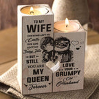 Wooden heart candle holder