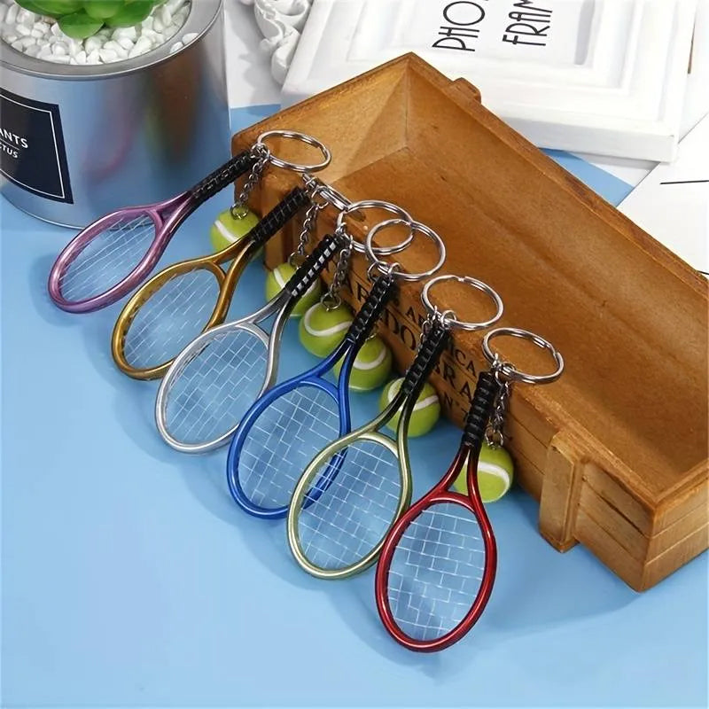 Mini tennis racket keychain