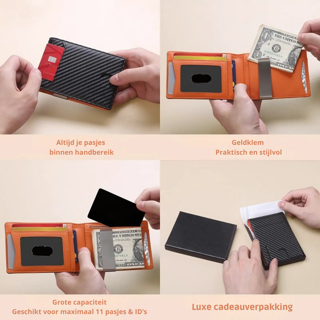 SafeSlim RFID Leather Men's Wallet – Compact, Thin & Safe