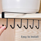 6 Hook Under-Cabinet Hanging Shelf