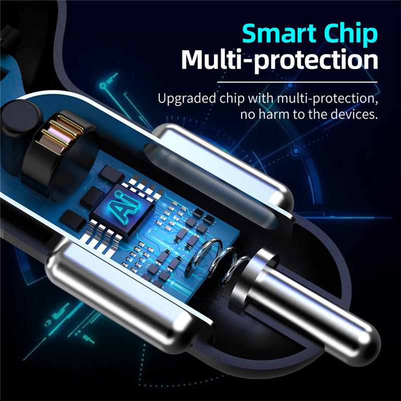4 Ports USB Car Charger Fast Charging