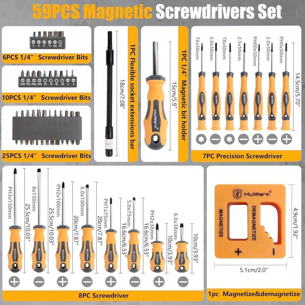 Magnetic Screwdrivers Set with Case (43 PCS)