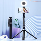 Selfie stick with LED additional light