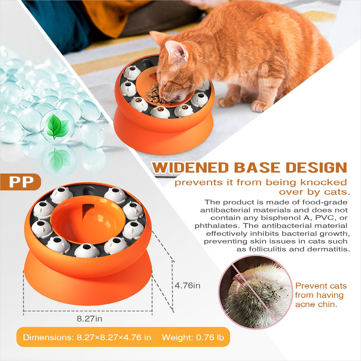 Weight Loss Cat Bowl – Slow Feeder Anti-Gulp Design